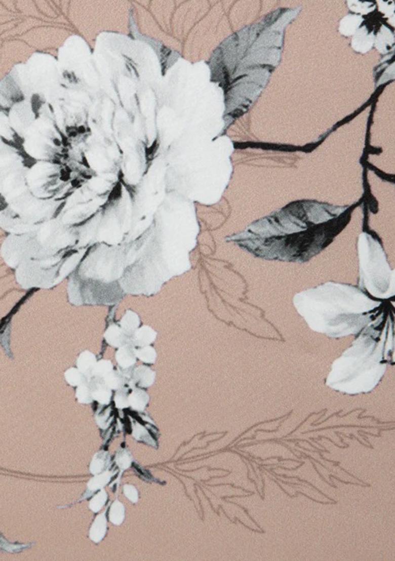 Light Pink Printed Crepe Lehenga Set - Indya