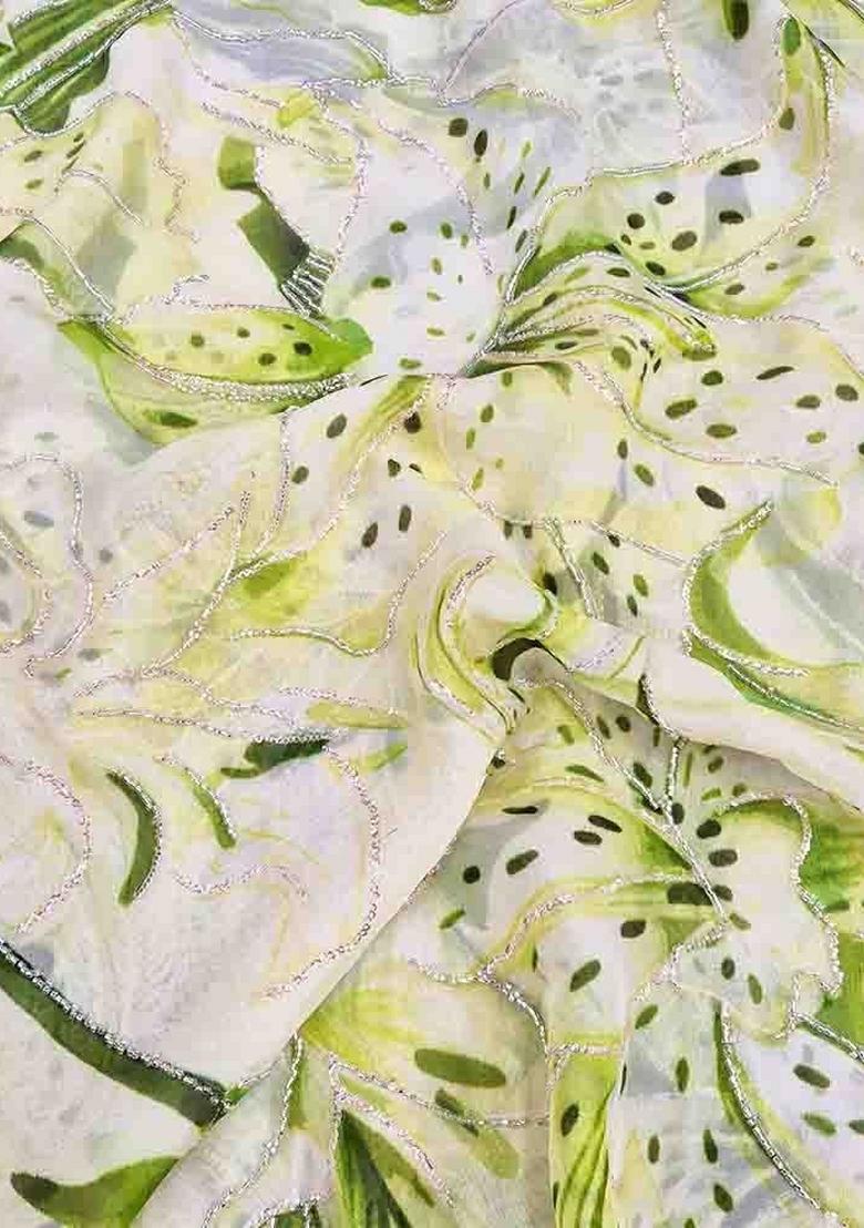 Light Green Printed Organza Lehenga Set