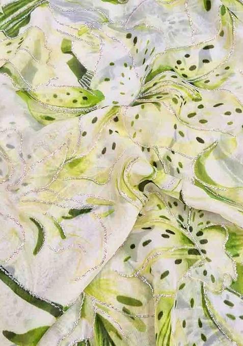 Light Green Printed Organza Lehenga Set