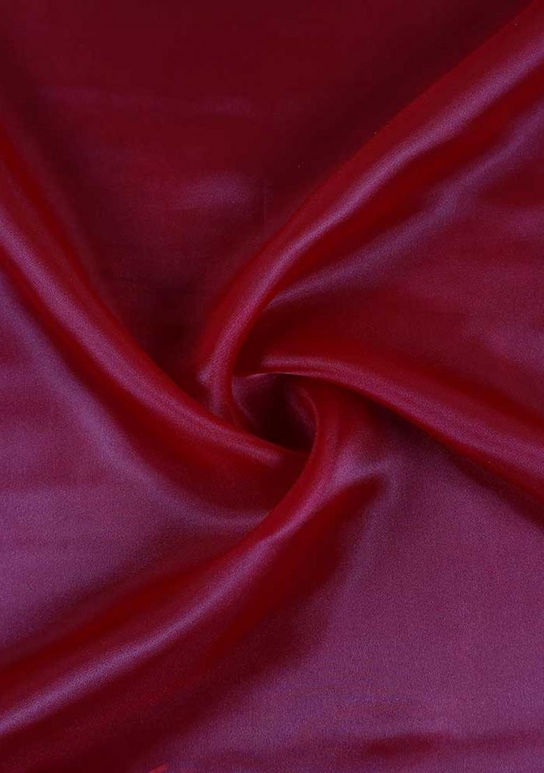 Red Solid Satin Lehenga Set