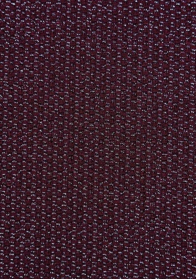 Maroon Weaving Knit Lehenga Set - Indya