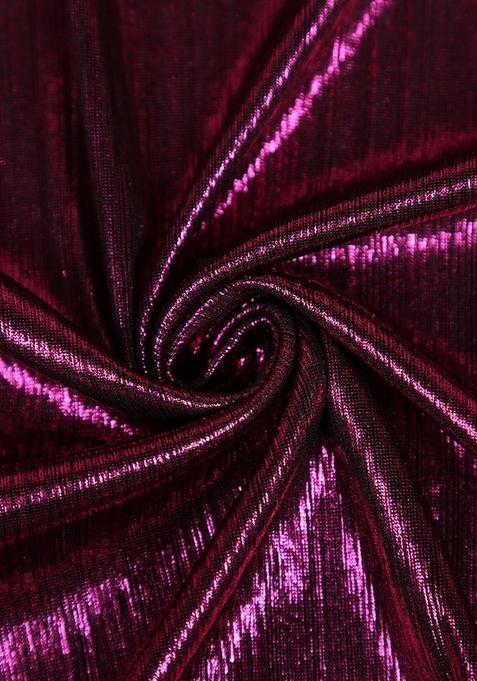 Magenta Foil Printed Lehenga Set