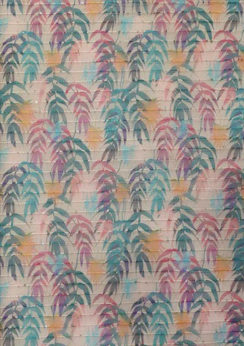 Multicolor Printed Organza Lehenga Set