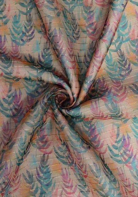 Multicolor Printed Organza Lehenga Set