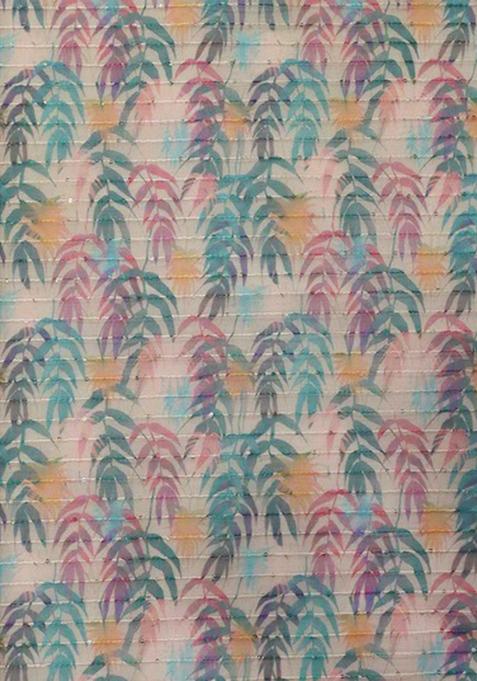 Multicolor Printed Organza Lehenga Set