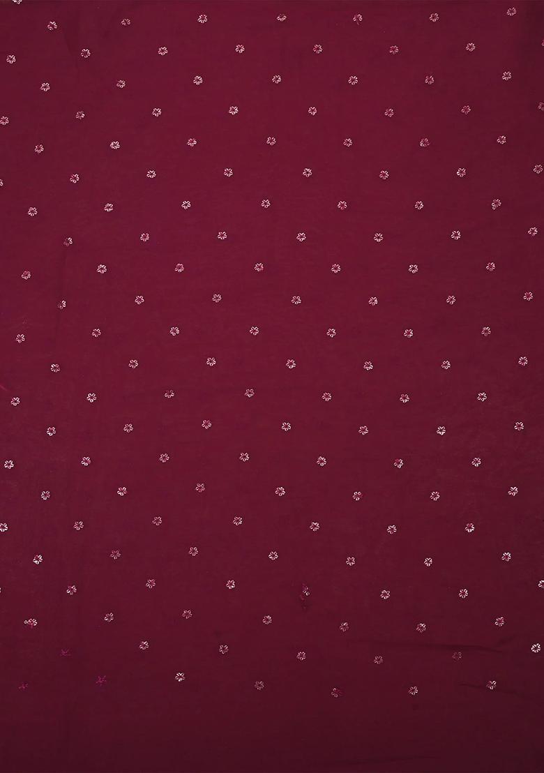 Maroon Embroidered Georgette Lehenga Set - Indya