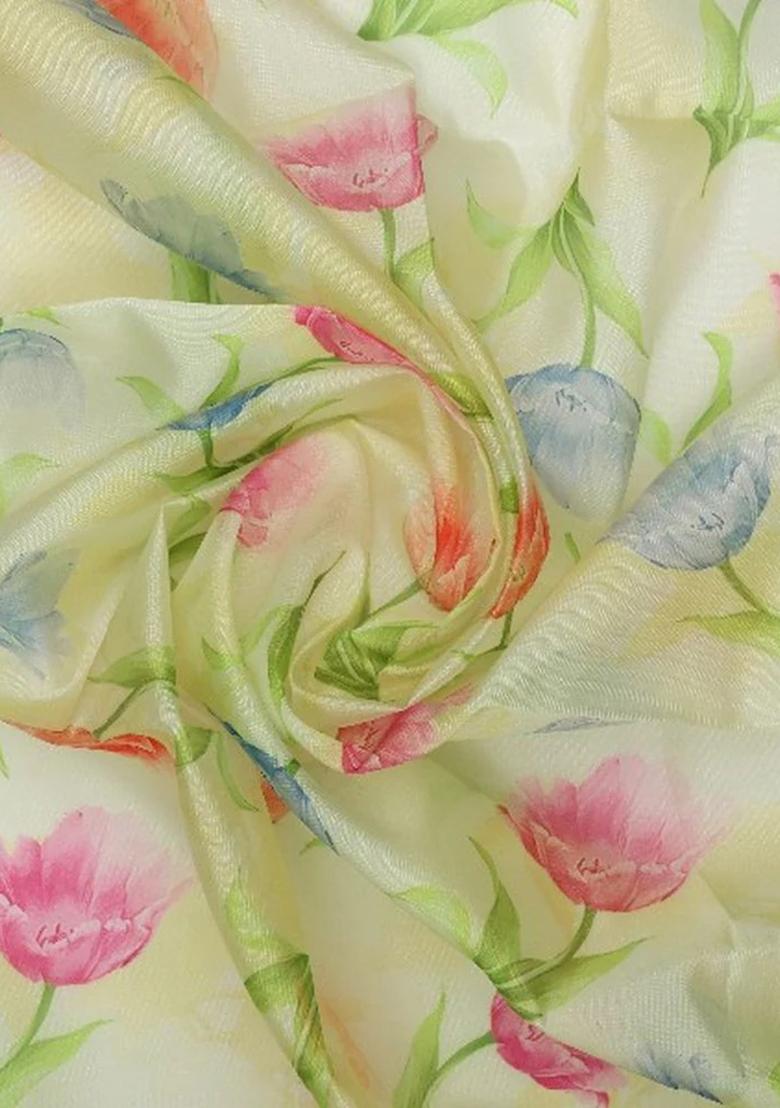 Light Green Printed Organza Lehenga Set