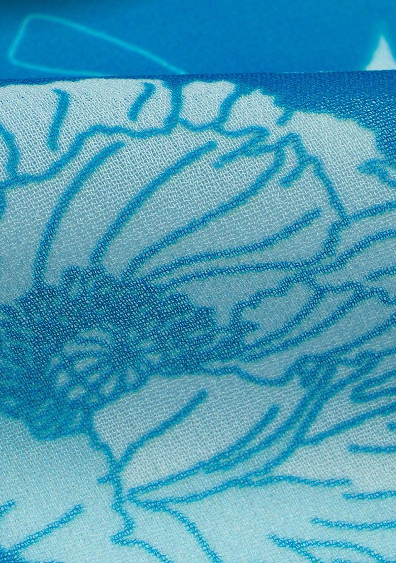 Blue Printed Georgette Lehenga Set - Indya