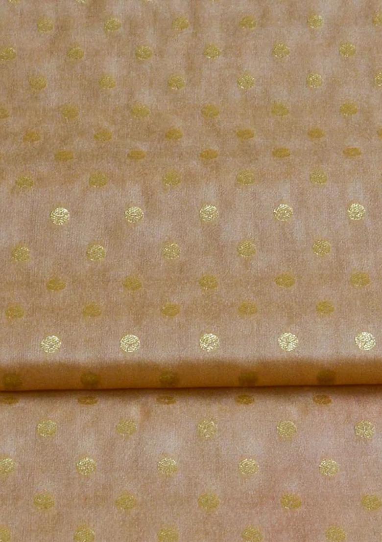 Beige Embellished Silk Lehenga Set