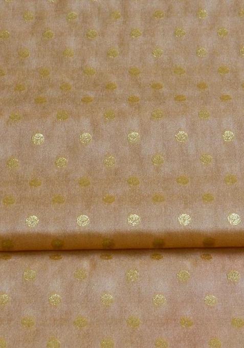 Beige Embellished Silk Lehenga Set