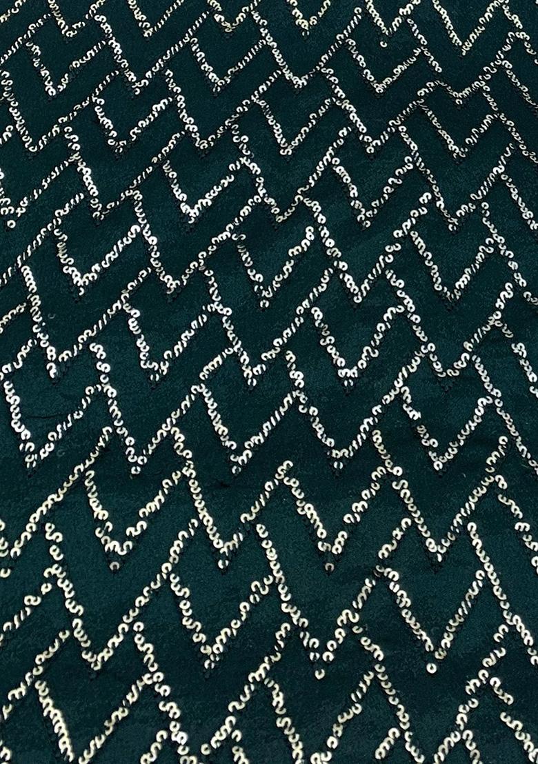 Green Embellished Chinon Lehenga Set - Indya