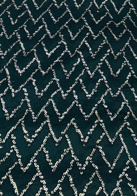 Green Embellished Chinon Lehenga Set