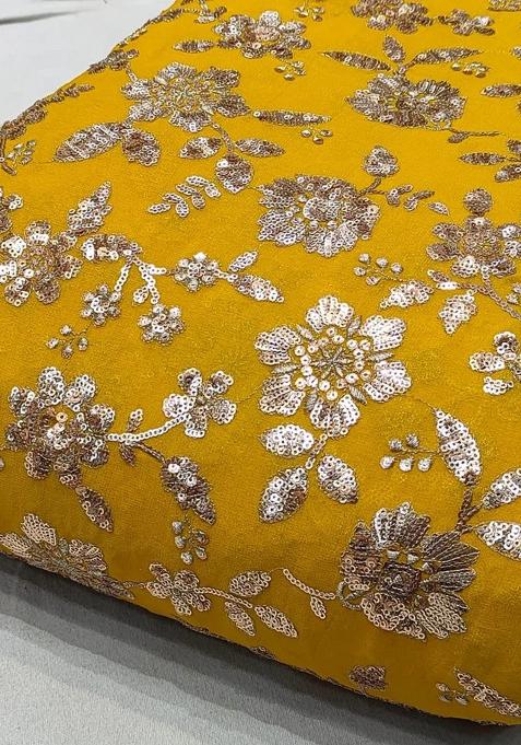 Yellow Embroidered Blouse Georgette Lehenga Set