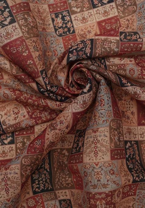 Multicolor Printed Tissue Lehenga Set