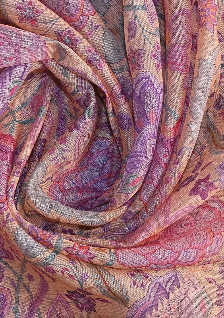 Multicolor Printed Tissue Lehenga Set