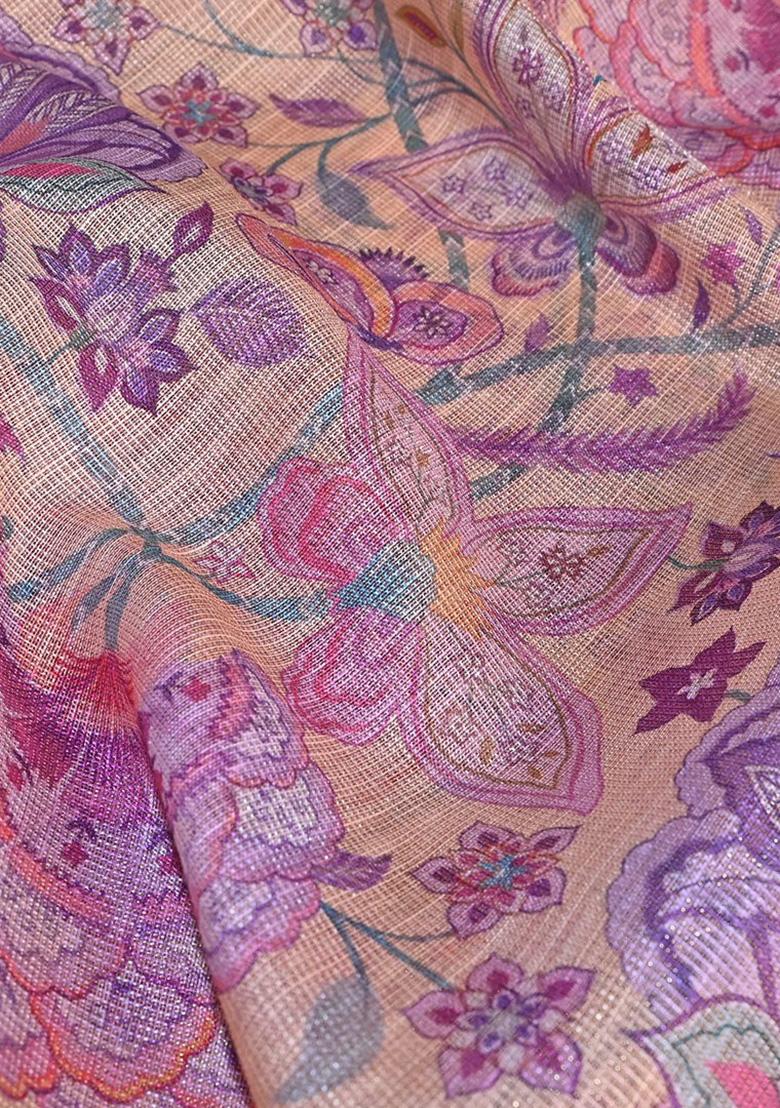 Multicolor Printed Tissue Lehenga Set - Indya