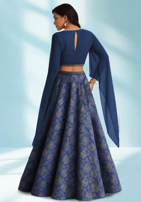 Purple Embroidered Lehenga Set