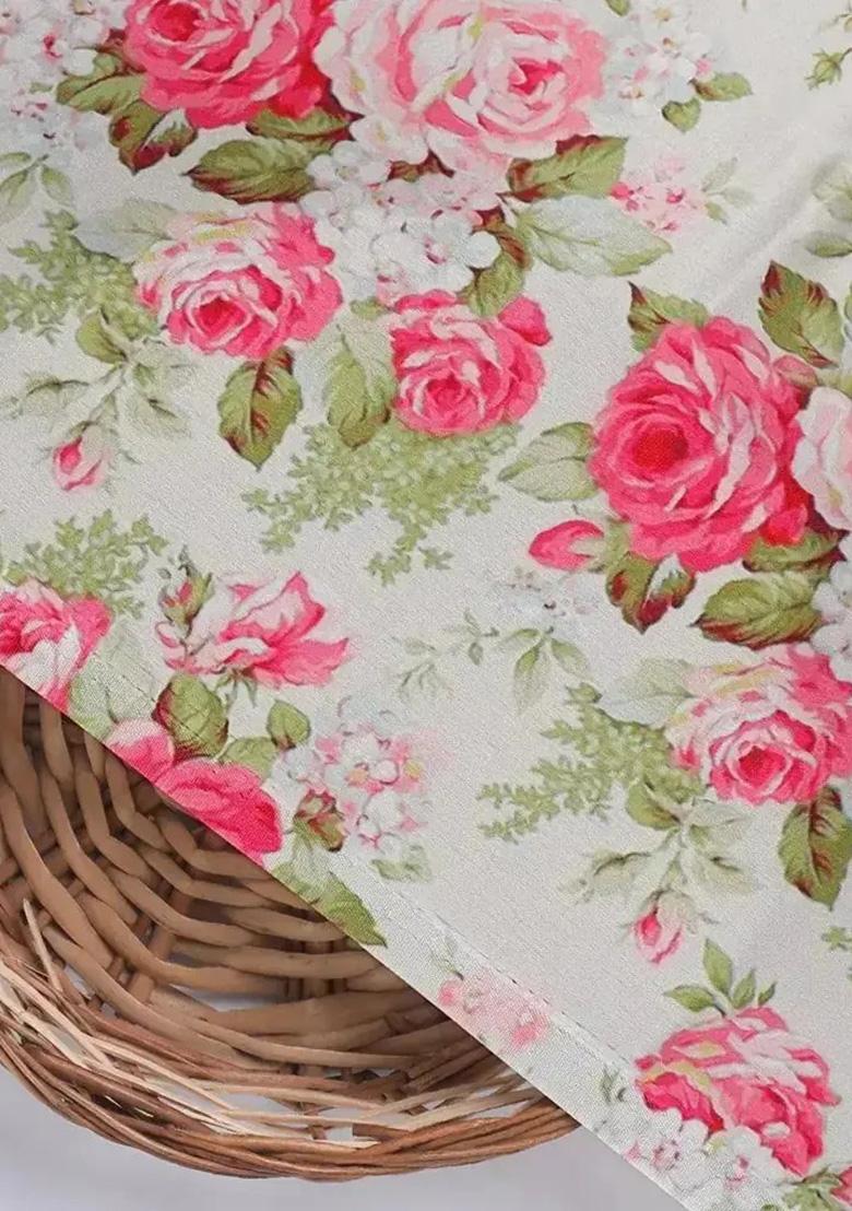 Multi Color Floral Print Satin Lehenga Set