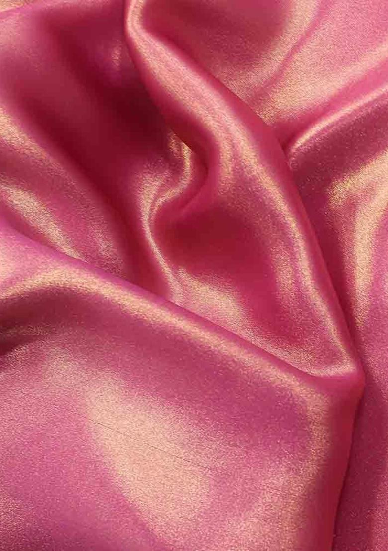 Purple Foil Print Satin Fusion Set - Indya