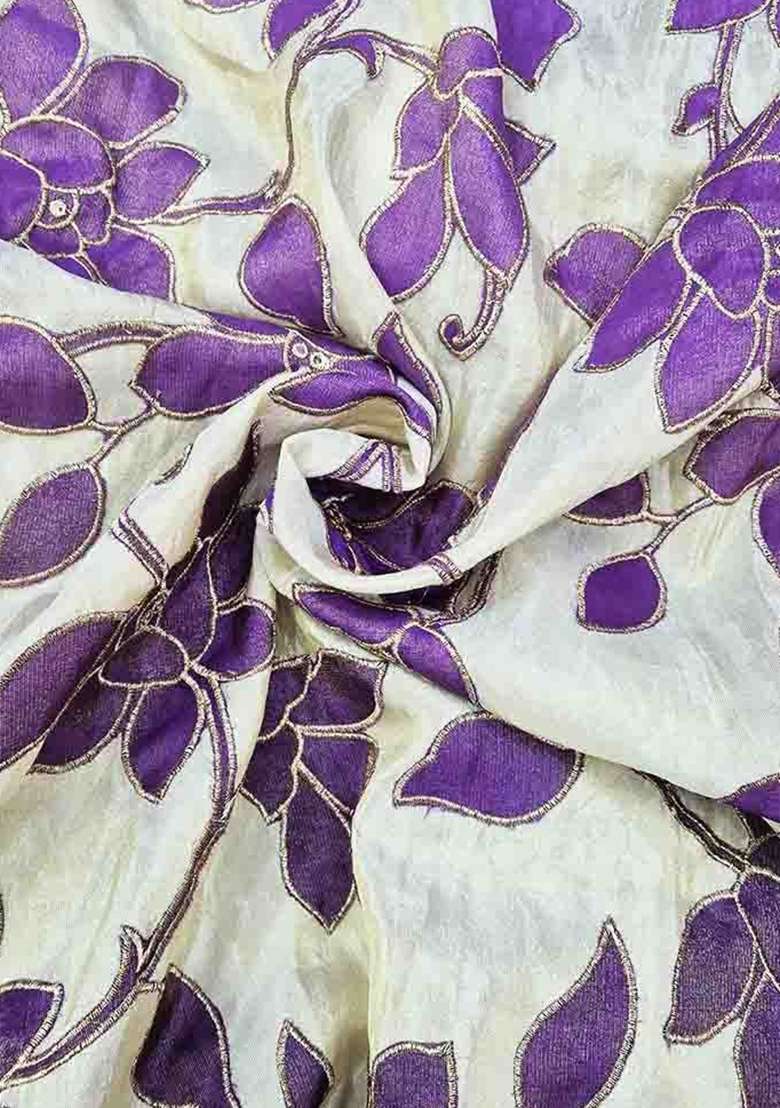 Purple Emroidered Tissue Lehenga Set for Diwali | Wedding & Festive Wear - Indya