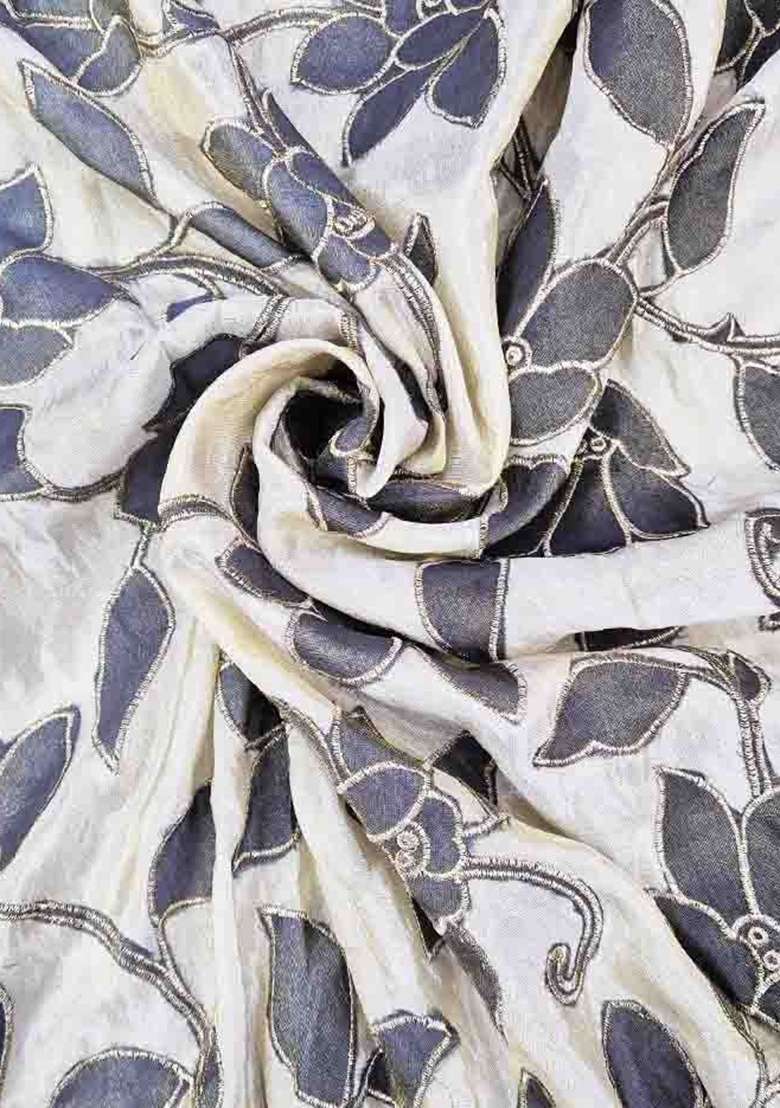 Grey Emroidered Tissue Lehenga Set for Diwali and Festive Wear - Indya