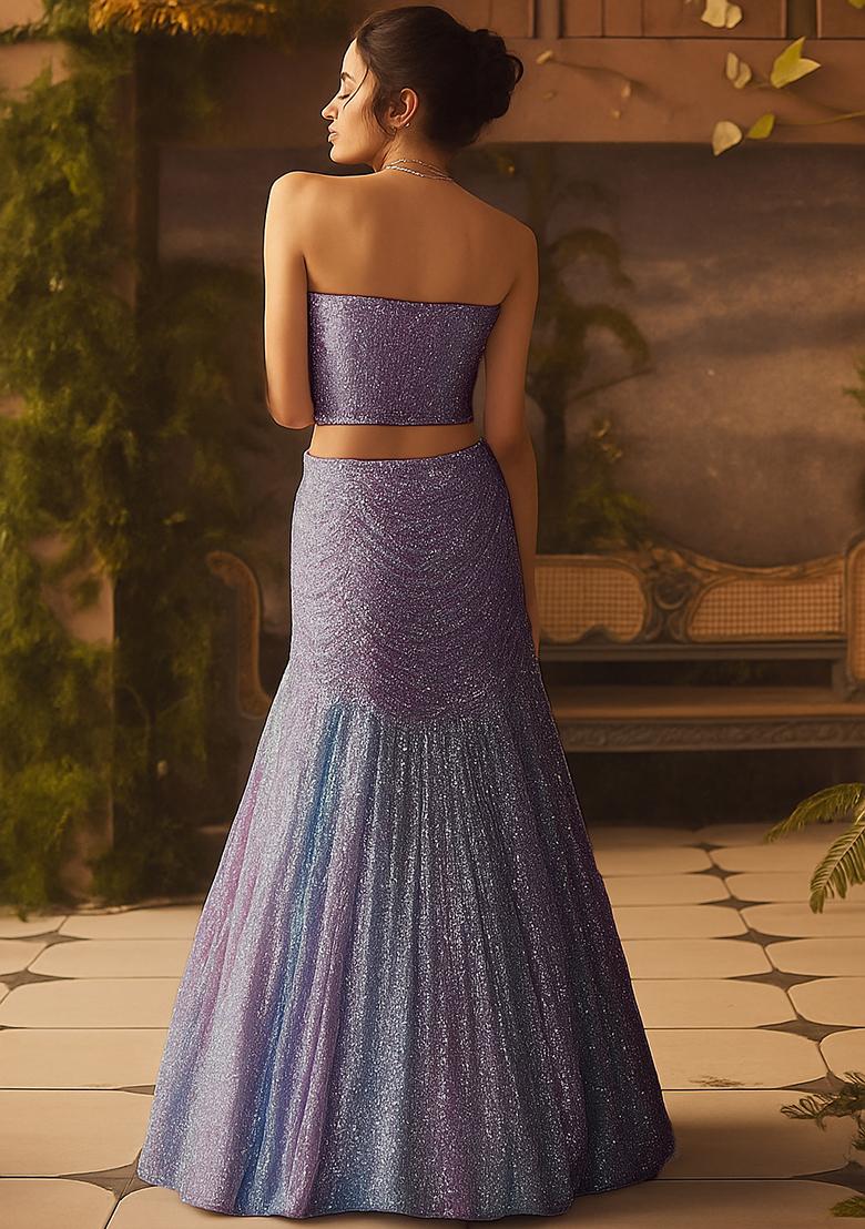 Multicolor Net Sequin Lehenga Set