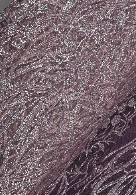 Purple Net Embellished Lehenga Set