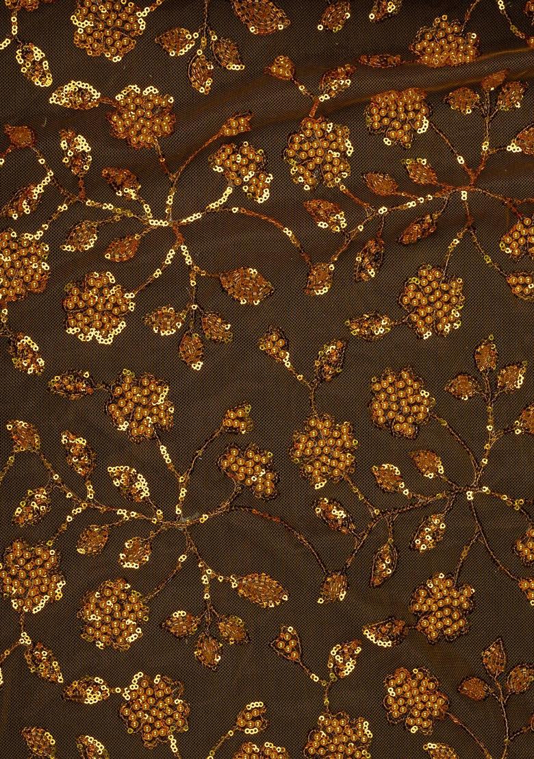 Mustard Yellow Net Embellished Blouse Lehenga Set - Indya