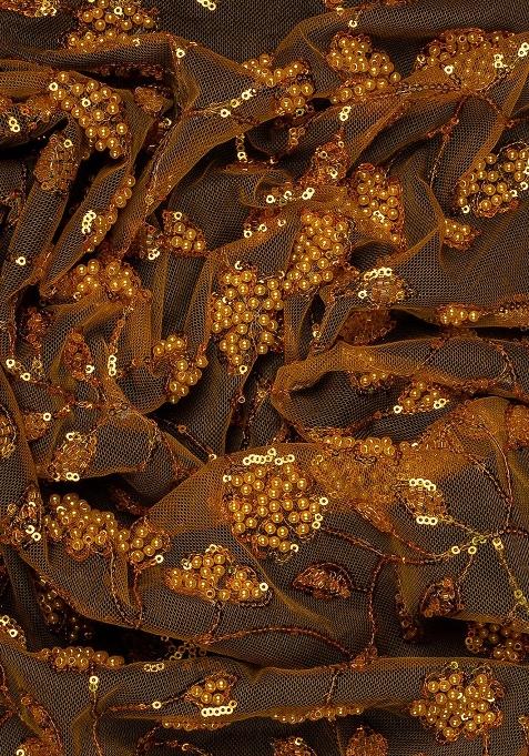 Mustard Yellow Net Embellished Blouse Lehenga Set