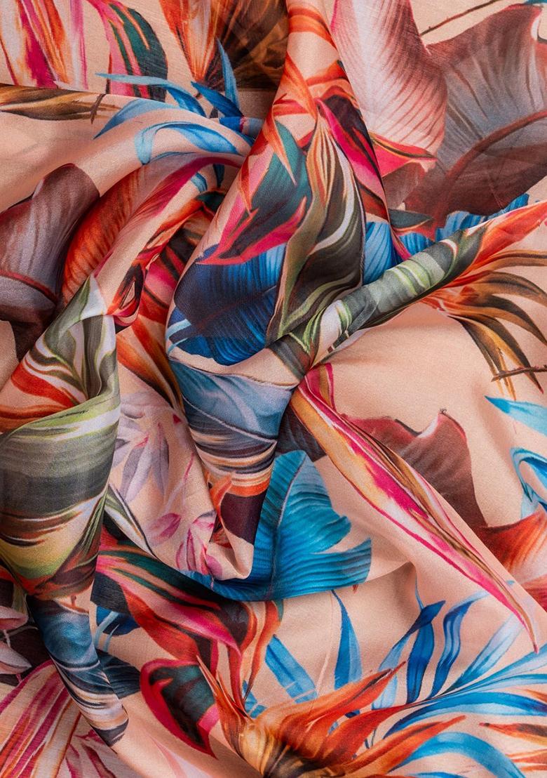 Multicolor Organza Floral Printed Lehenga Set