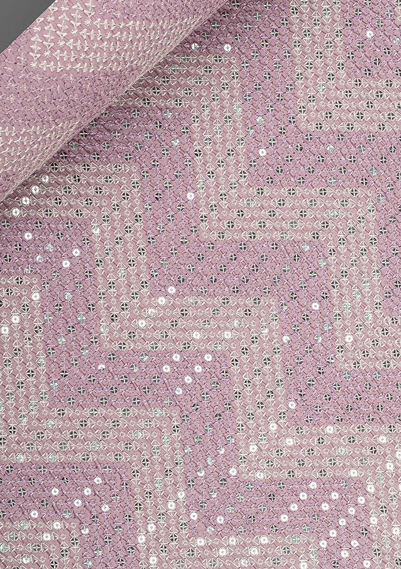 Purple Silk Sequin Embroidered Blouse Lehenga Set - Indya