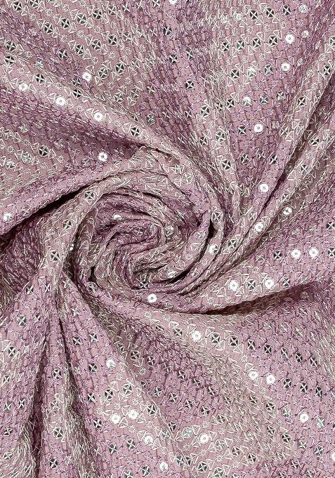 Purple Silk Sequin Embroidered Blouse Lehenga Set