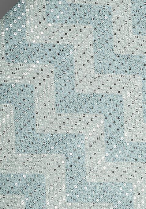 Sky Blue Silk Sequin Embroidered Blouse Lehenga Set