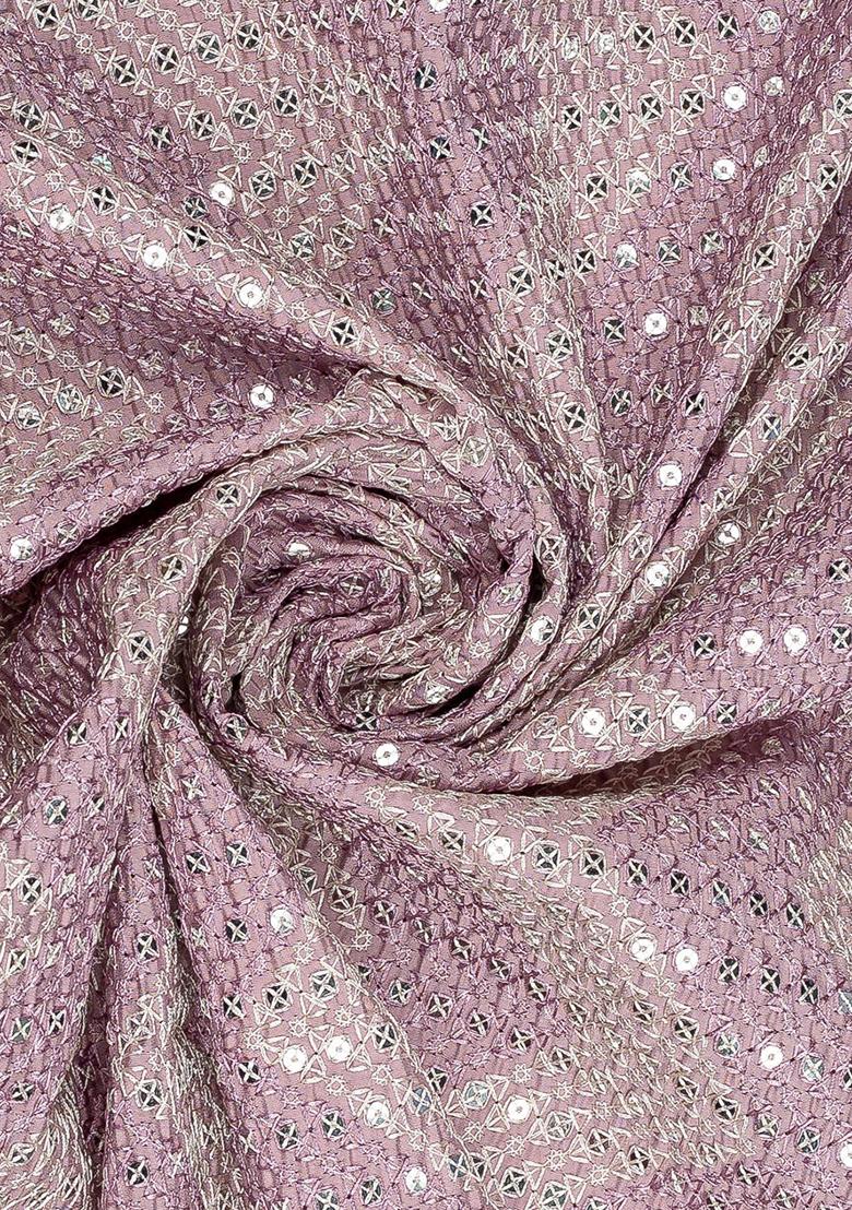 Purple Silk Sequin Embroidered Blouse Lehenga Set