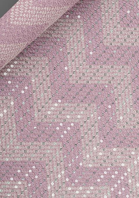 Purple Silk Sequin Embroidered Blouse Lehenga Set