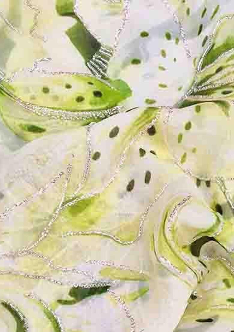 Light Green Organza Embroidered Lehenga Set - Indya