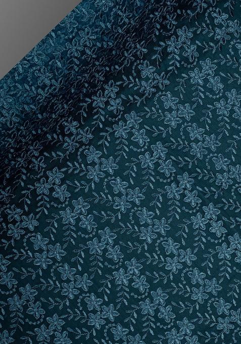 Dark Blue Net Embroidered Lehenga Set