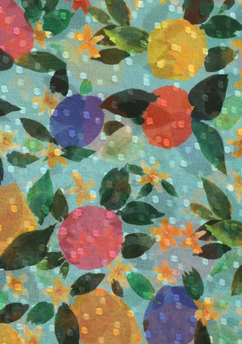 Multicolor Georgette Floral Printed Lehenga Set