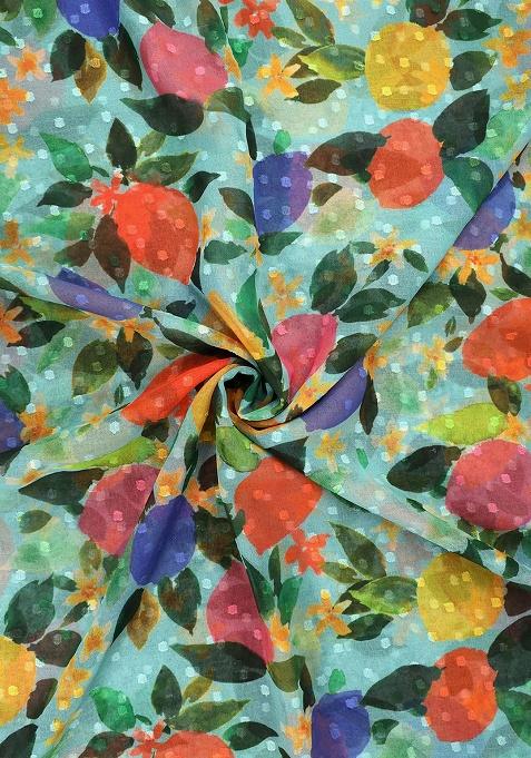 Multicolor Georgette Floral Printed Lehenga Set