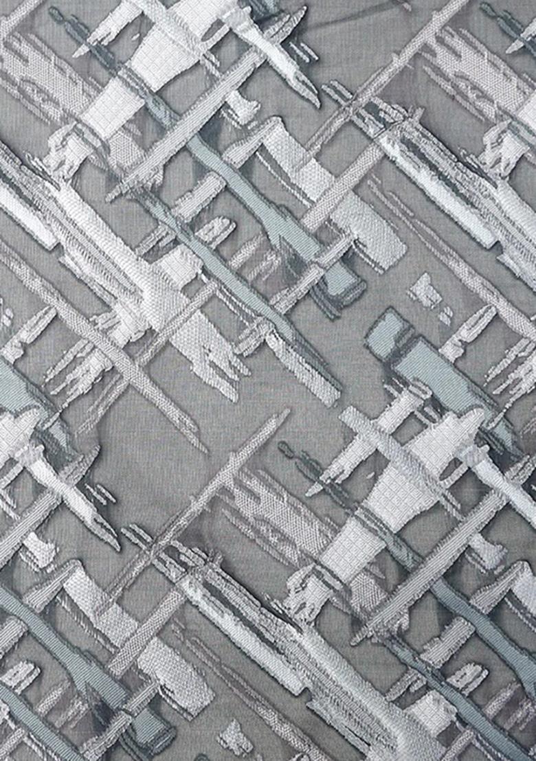 Grey Brocade Blouse Georgette Lehenga Set - Indya