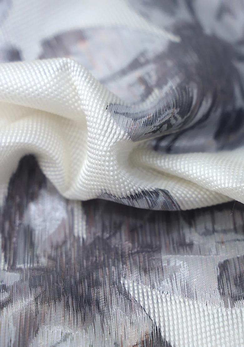 White Brocade Blouse Georgette Lehenga Set - Indya