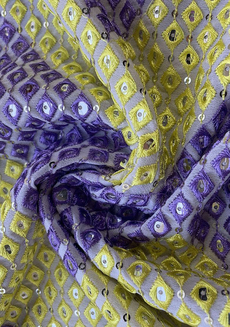 Light Green Embellished Blouse Georgette Lehenga Set