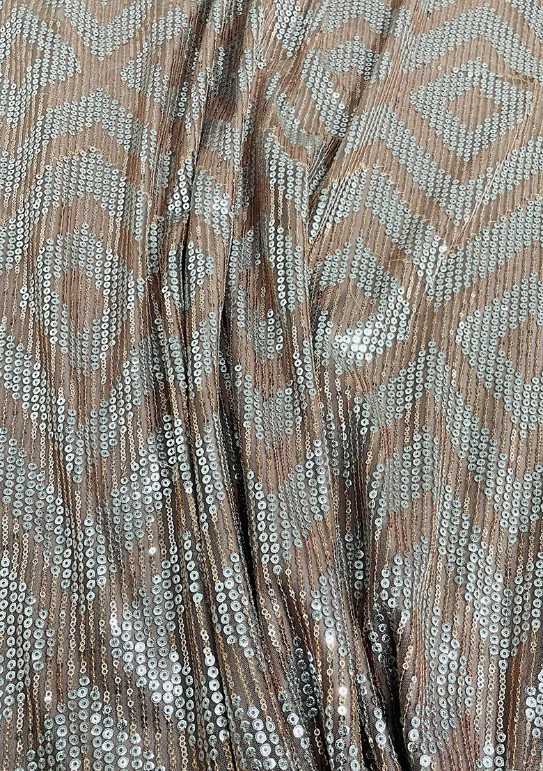 Brown Embellished Blouse Georgette Lehenga Set