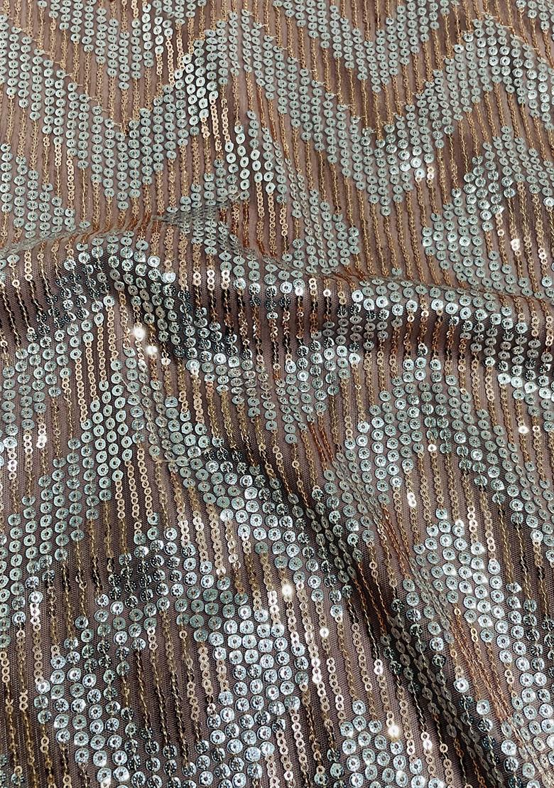 Brown Embellished Blouse Georgette Lehenga Set - Indya