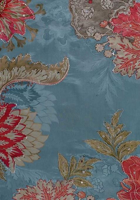 Light Blue Printed Embroidereded Organza Lehenga Set