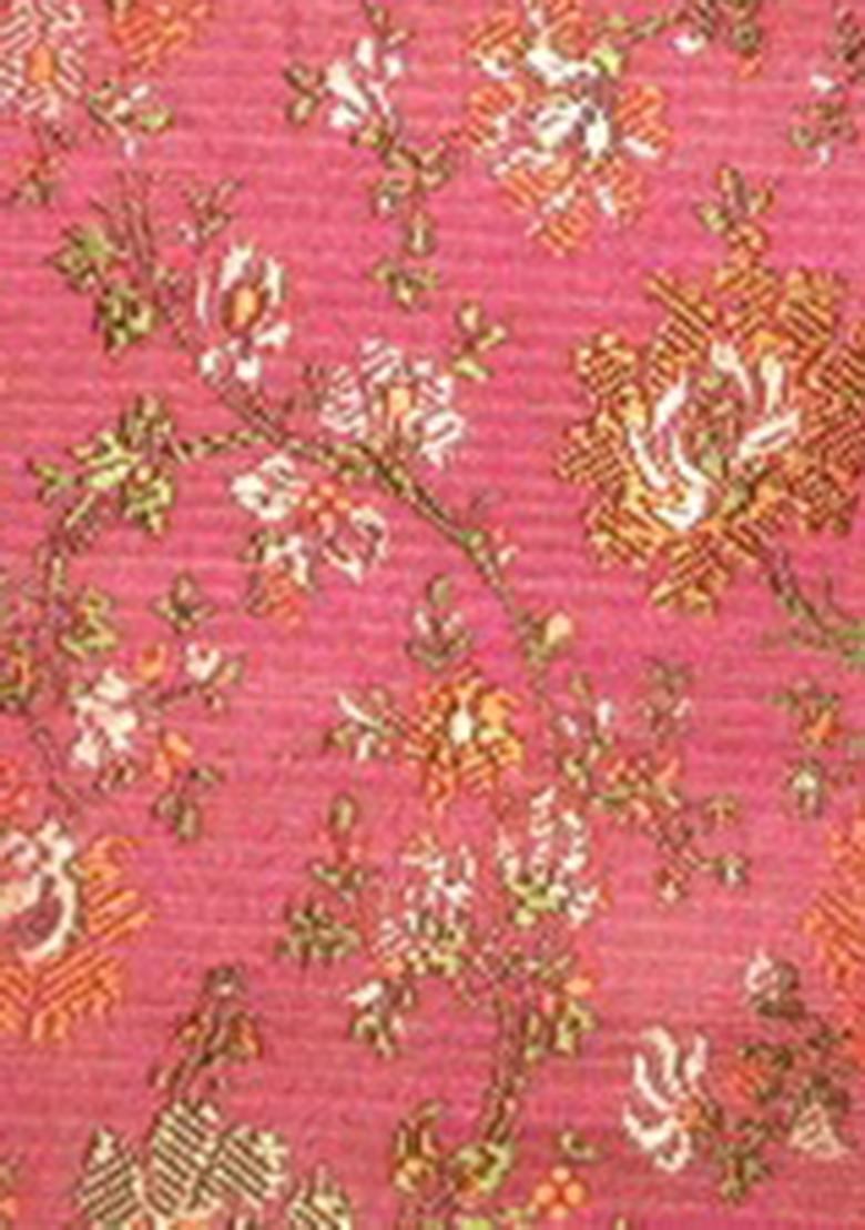 Pink Brocade Lehenga Set - Indya