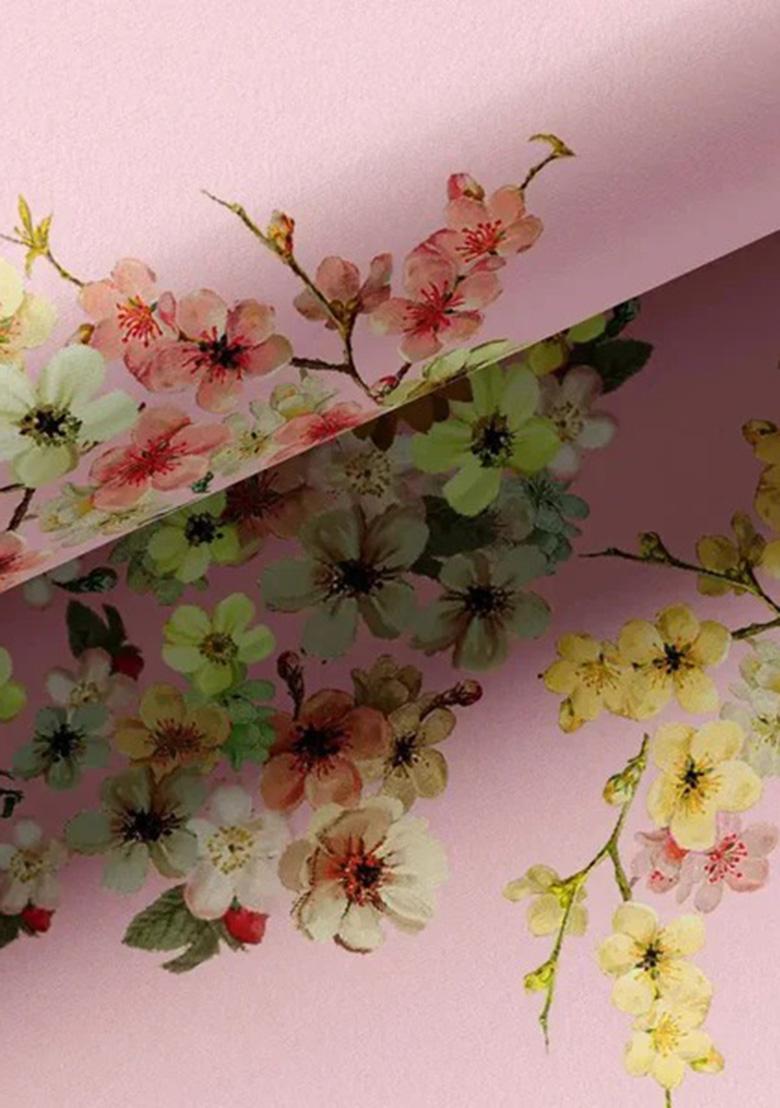 Pink Satin Floral Printed Fusion Set - Indya