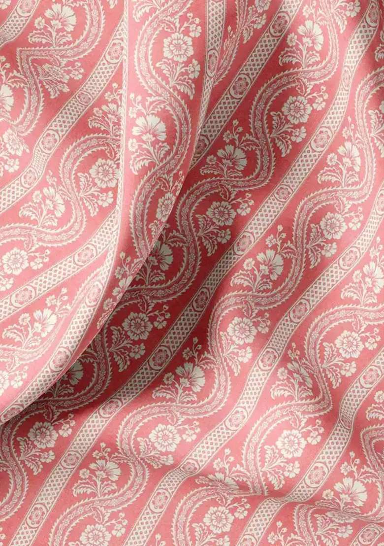 Peach Satin Fusion Set with Floral Printed for Diwali | Wedding & Festive Wear - Indya