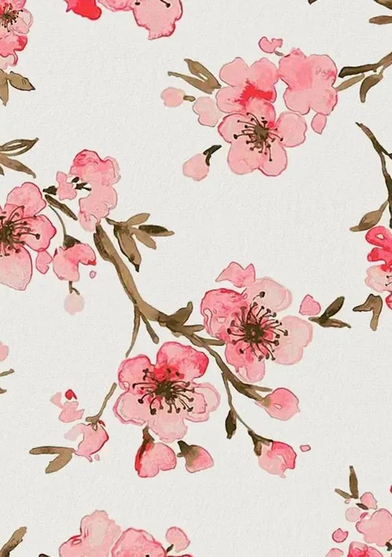 White Satin Floral Printed Fusion Set - Indya