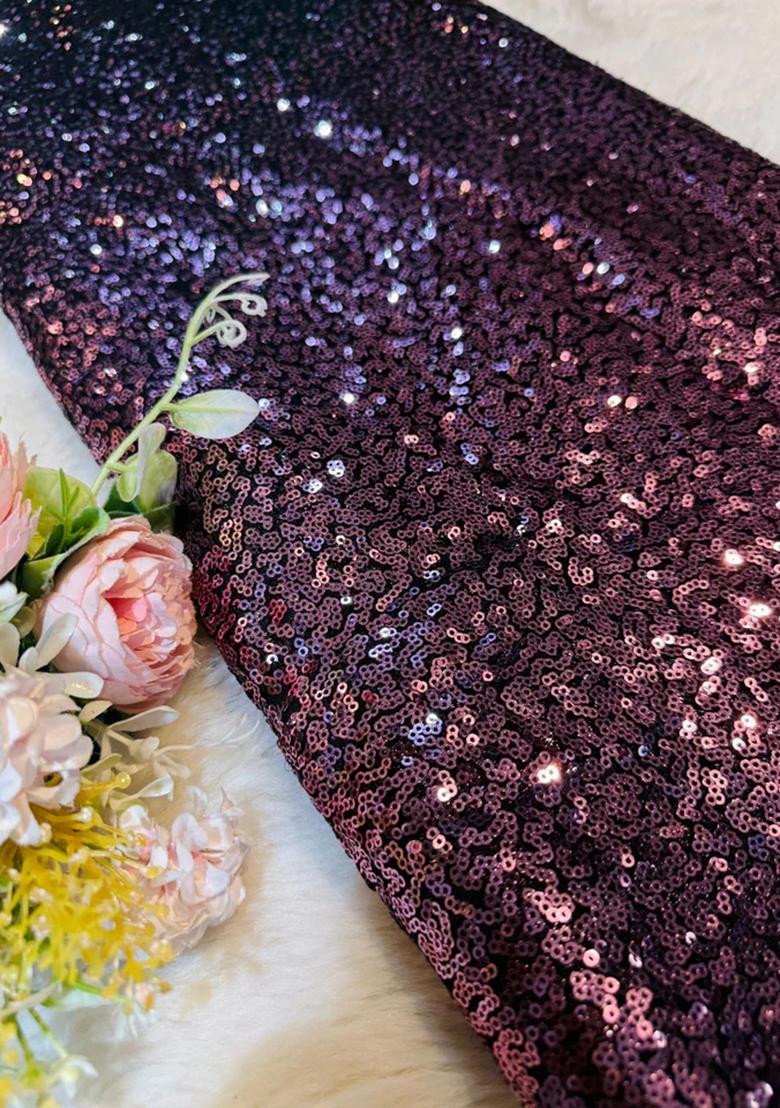 Blue Sequins Embroidery Net Skirt Set - Indya